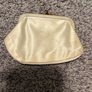 Vintage Satin Cream Coin Purse